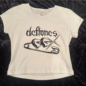 White Deftones baby tee